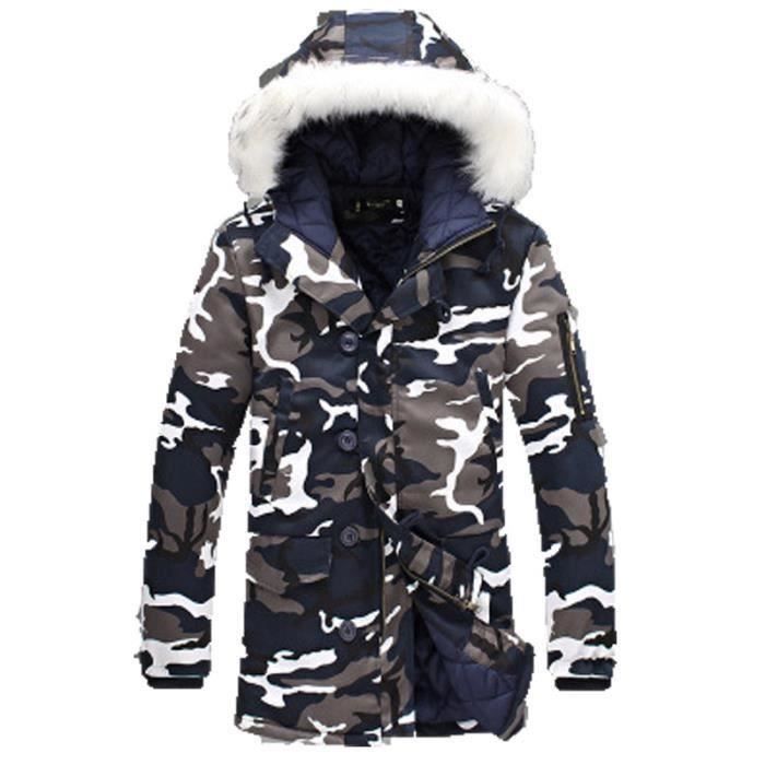 Doudoune homme on sale longue capuche fourrure