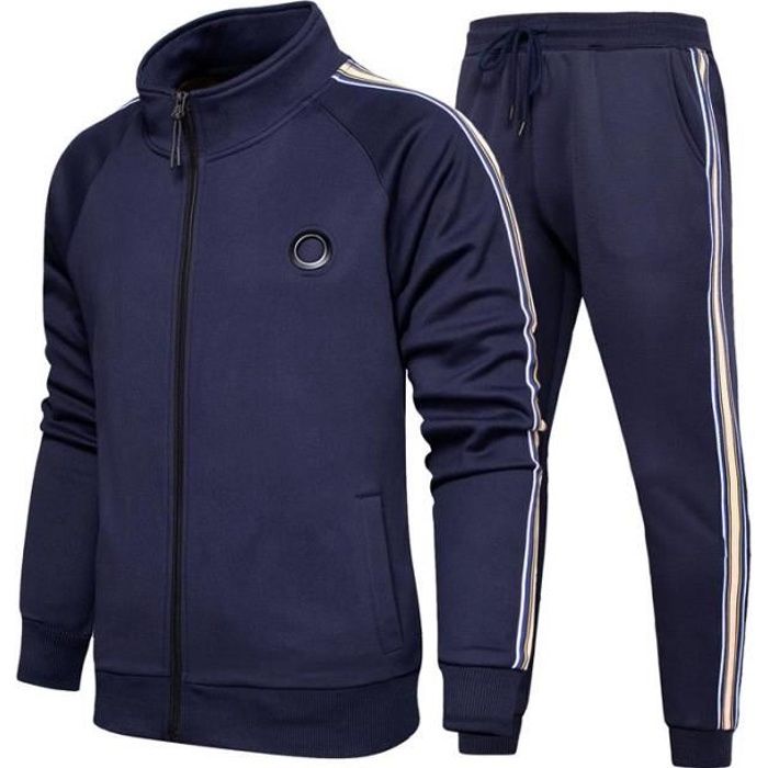 Survêtement Homme - Couleur Contraste - Marque - Modèle - Manches longues -  Fitness - Multisport Bleu - Cdiscount Prêt-à-Porter