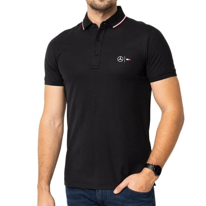 Polo Noir Homme Tommy Hilfiger Mercedes Black - Cdiscount Prêt-à-Porter