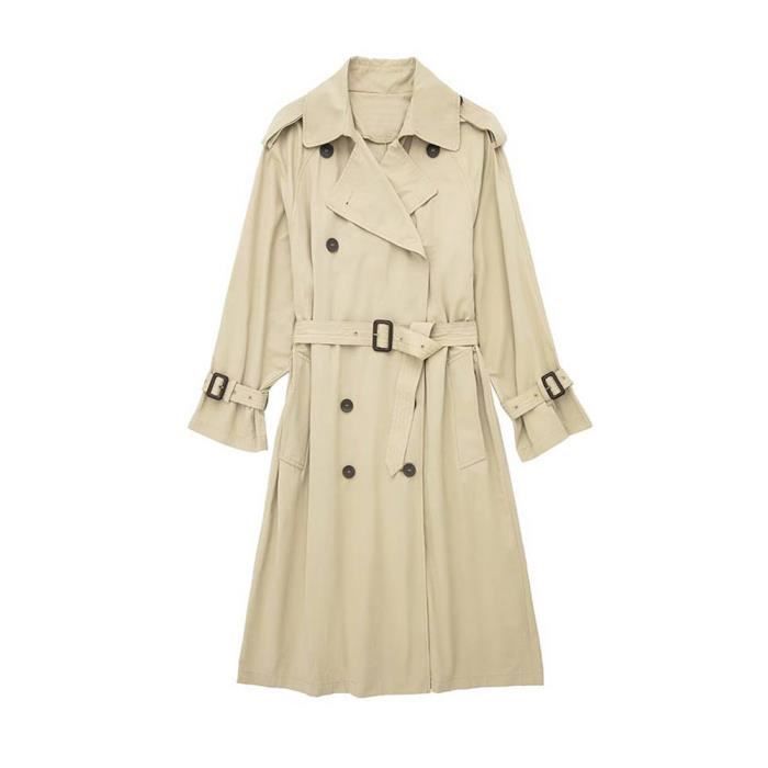 Manteau Coupe-vent Décontracté à Double Boutonnage Pour Femme Printemps