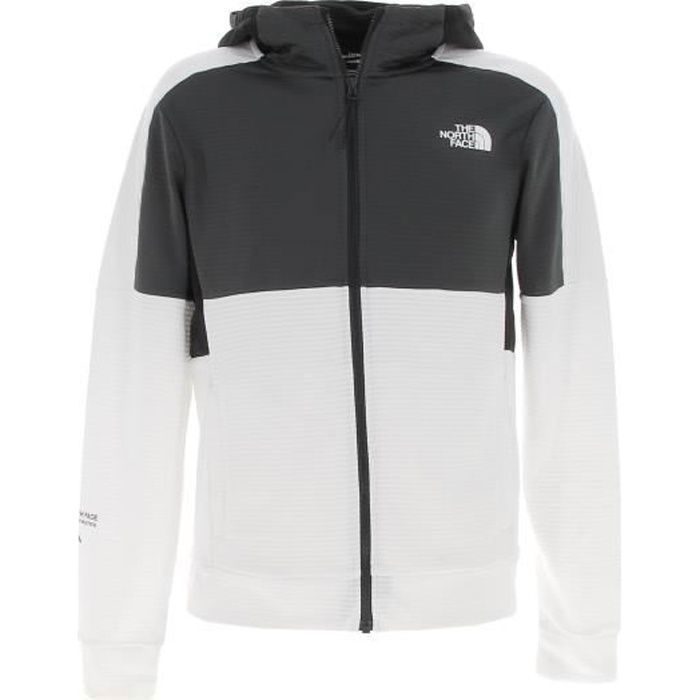 veste sweat zippé capuche m full zip fleece - the north face - blanc - homme - manches longues