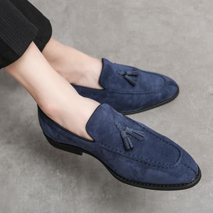 Mocassin vintage homme en daim