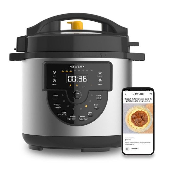 Mijoteuse Électrique Programmable - NEWLUX - Chef Pot V170 - 6L - 15 Fonctions - Noir - Newlux