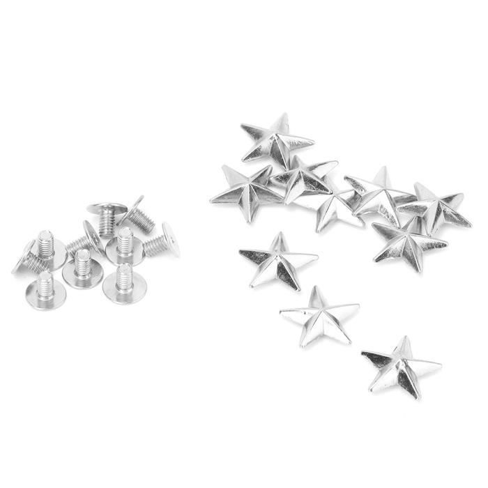 OMABETA Vêtement Rivet 10 pcs Métal Star Stud Rivet Spike Vis pour ...