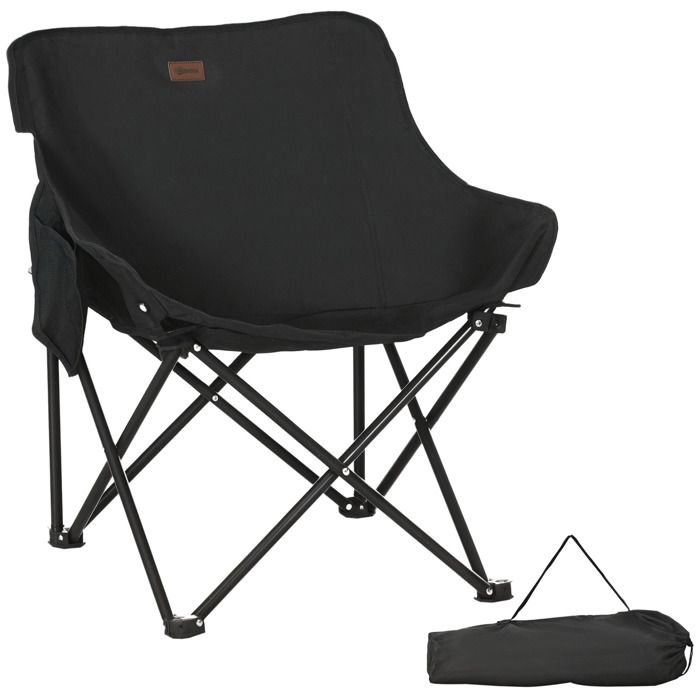 Chaise Pliante Outsunny – Confortable, Légère, Avec Poches Et Sac De Transport, Pour Camping Et Plage