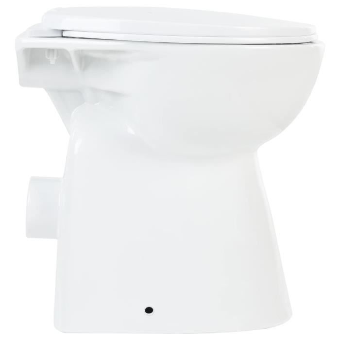 Toilette haute sans bord fermeture douce 7 cm Céramique Blanc Qqmora XY16190