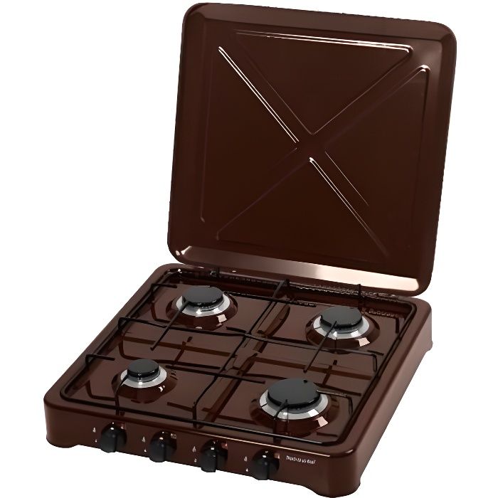Table de cuisson RAVANSON K-04BR - 4 brûleurs à gaz - couleur brun