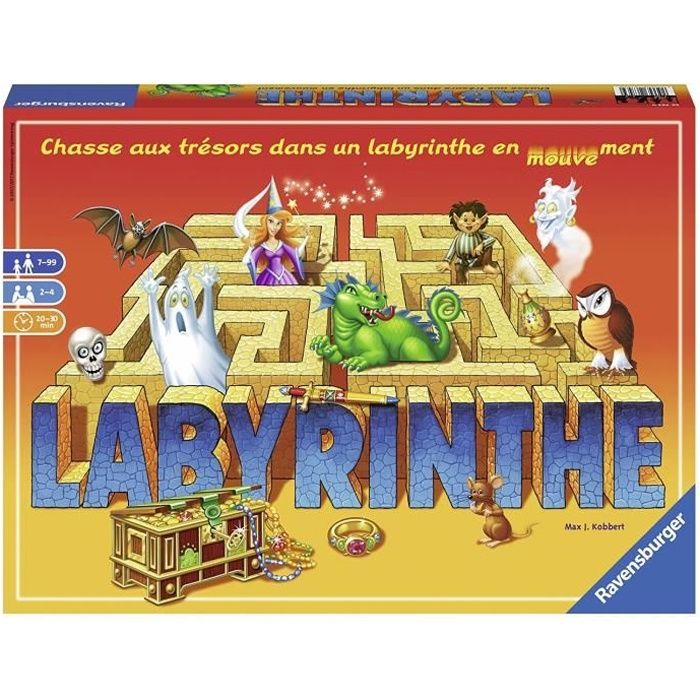 Labyrinthe - Ravensburger - Jeu de société famille - Chasse au trésor dans un labyrinthe en mouvemen