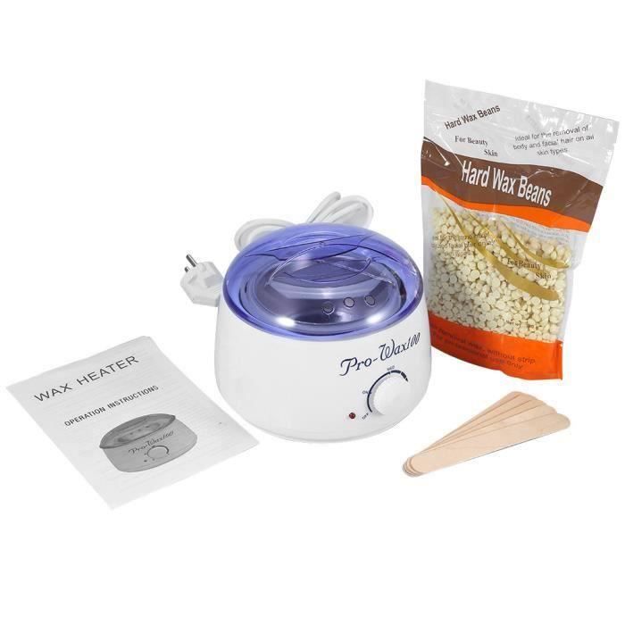 Kit épilation à La Cire Chaude Professionnel - Appareil Chauffant + Cire 600g