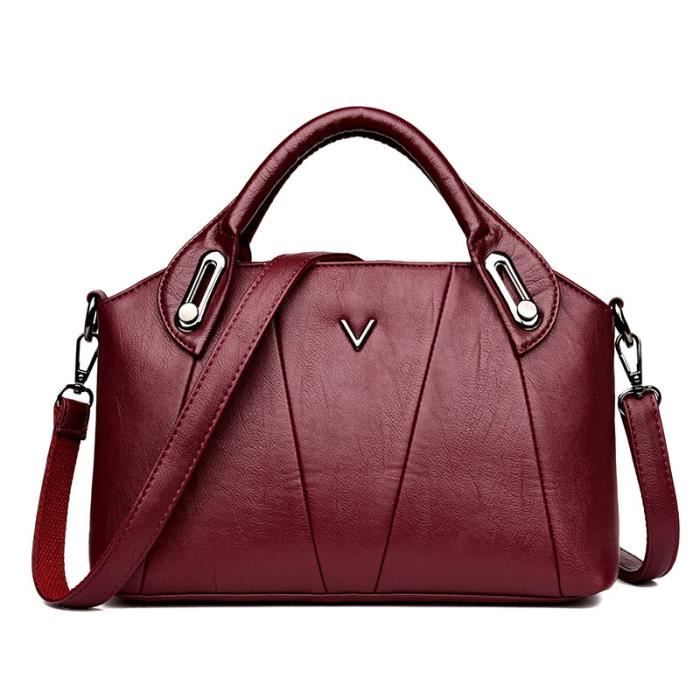 Sac à Main Vintage En Cuir Marron - Sans Marque, Porté épaule, Doublure Cuir, Occasion