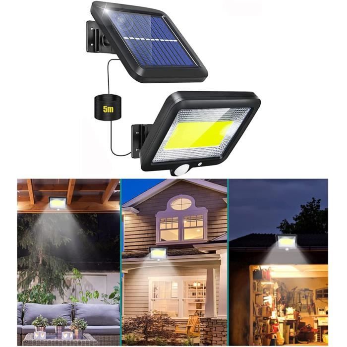 Pack De 4 Lampes Solaires Extérieures TECKNET - 59 LEDs Ultra Lumineuses, IP65, 3 Modes D'éclairage Pour Allée, Terrasse, Jardin