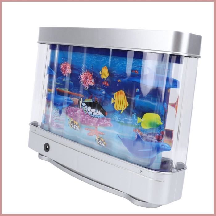 Lampe d'Aquarium - SJLERST - Mini Veilleuse - Poissons Tropicaux - Couleurs Vives - 30x22,5x7 cm