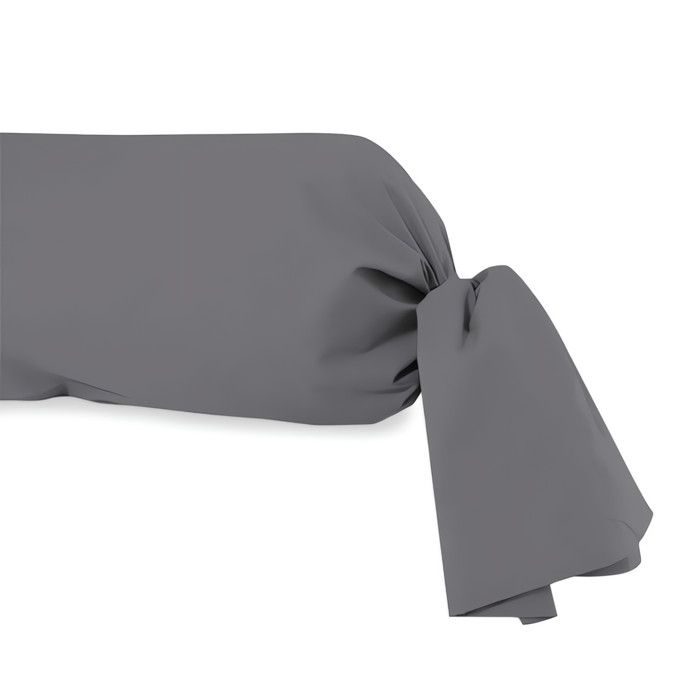 Taie de traversin en coton 57 fils 45x135 cm UNI gris par Soleil docre
