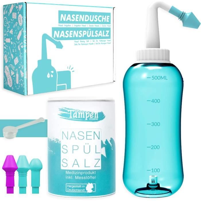 Nascool - Irrigateur Nasal électrique Avec 50 Sachets De Sel - Système De Rinçage Doux Pour Adultes - Réservoir Intégré - Bleu - 11