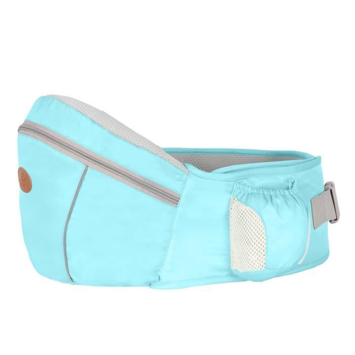 Siège Hanche Bébé 0-36 Mois - Ergonomique, Ceinture Réglable, Maille Respirante, Léger, Poches Rangement, Couleur Gris
