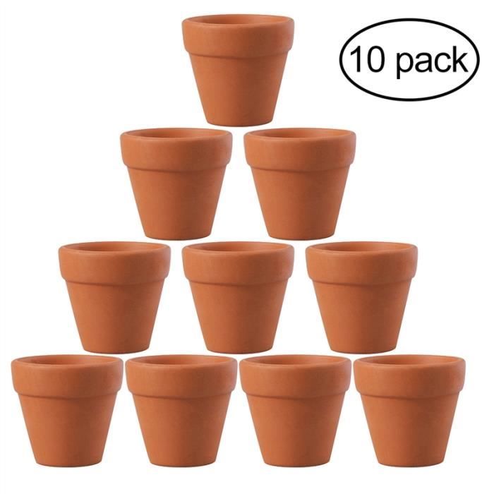 OUNONA 10 Pcs 4.5x4 cm Petit Mini En Terre Cuite Argile Céramique Poterie Planteur Cactus Fleur Pots Succulentes Pépinières Grandes