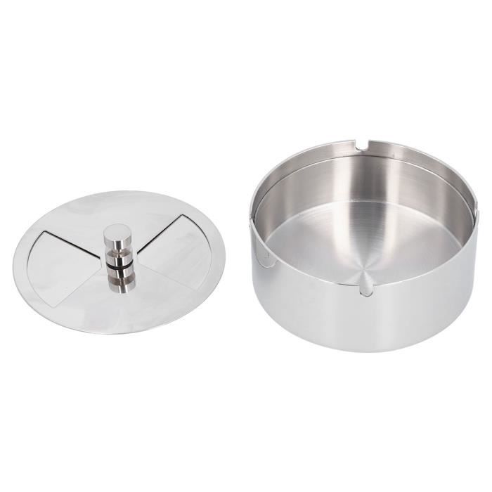 Mini Cendrier Portable Avec Couvercle, Cendrier De Poche Portable En Métal, éteignoir à Cigarettes Compact Pour Cendriers De Bureau, Intérieur Et Extérieur, Fournitures De Voiture, Noir