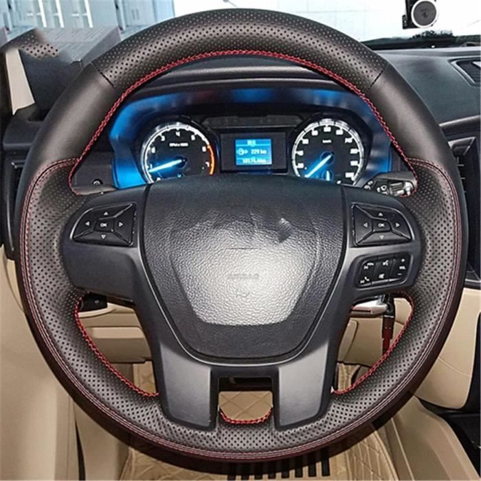 Couvre-Volant En Cuir Cousu À La Main, Pour Ford Ranger Everest Edge