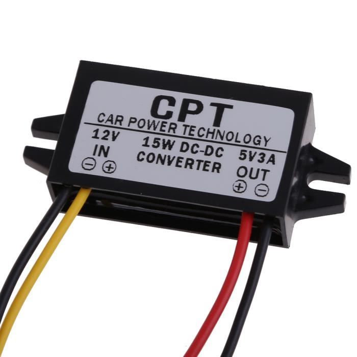 Module fiable de convertisseur de courant continu de chargeur de technologie de puissance de voiture port simple 12V /à 5V 3A 15W avec le c/âble Micro USB CPT-UL-6