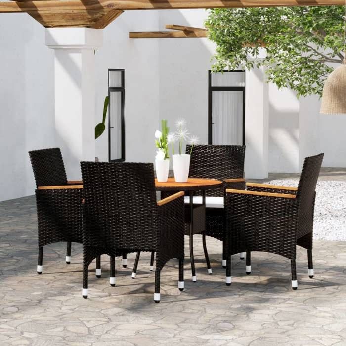 vidaXL Mobilier de Salle à Manger de Jardin 5 pcs Mobilier à Dîner de Terrasse Table et Chaises de Repas Salon de Jardin 3058496