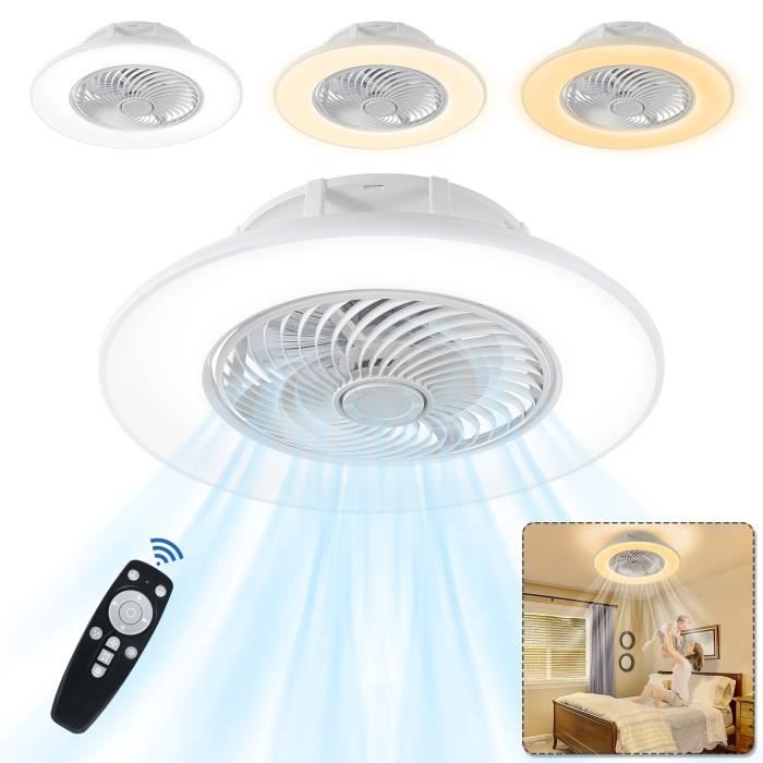 Ventilateur de Plafond - XMTECH - Modèle LED - Ultra Silencieux - Télécommande - 3 Vitesses - Xmtech