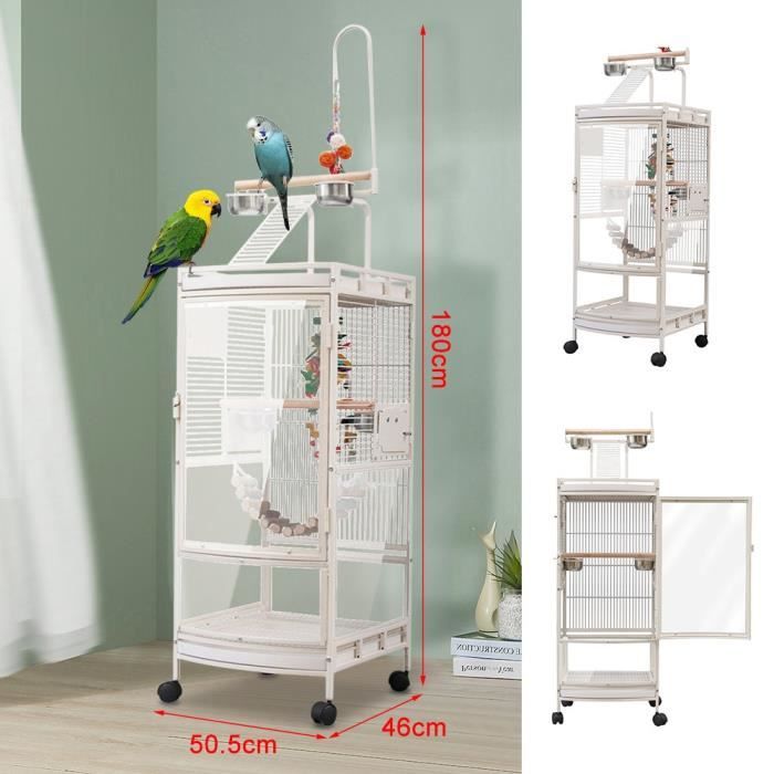 Comparer les prix de Cage pour Oiseau Extérieur-Interieur XUANYU - 1-2 Oiseaus,Pigeon,Lapin - 50*46*180cm - Blanc