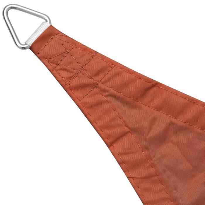 Voile D'Ombre Triangulaire 3M IDEPRICE - Couleur Terre Cuite - Protection Solaire 140g/m²