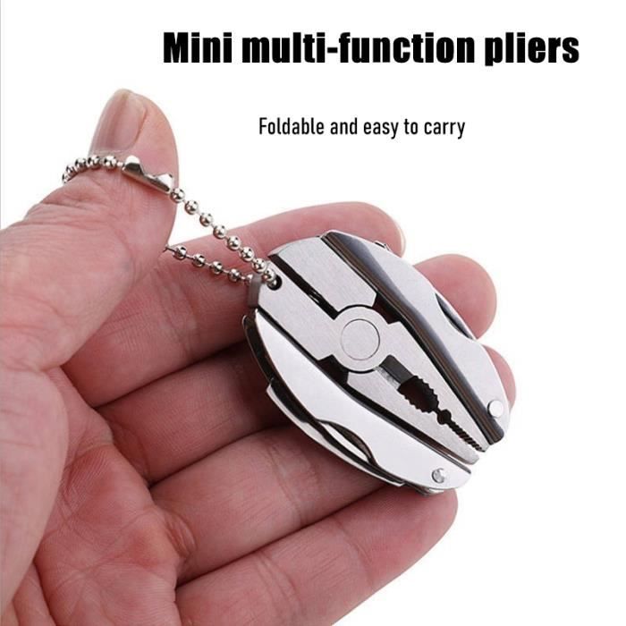 Mini Pince Multi-outils 14 En 1 – Acier Inoxydable – Compacte Pour La Poche, Le Camping Ou Le Bricolage