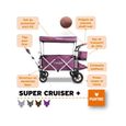Chariot de transport enfant - FUXTEC Super Cruiser + - Pourpre - pliable charge 75 kg-1