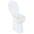 Toilette haute sans bord fermeture douce 7 cm Céramique Blanc Qqmora XY16190-1