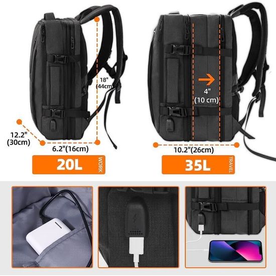 KINGLONG Sac à Dos de Moto de Jeu à Coque dure pour Ordinateur Portable