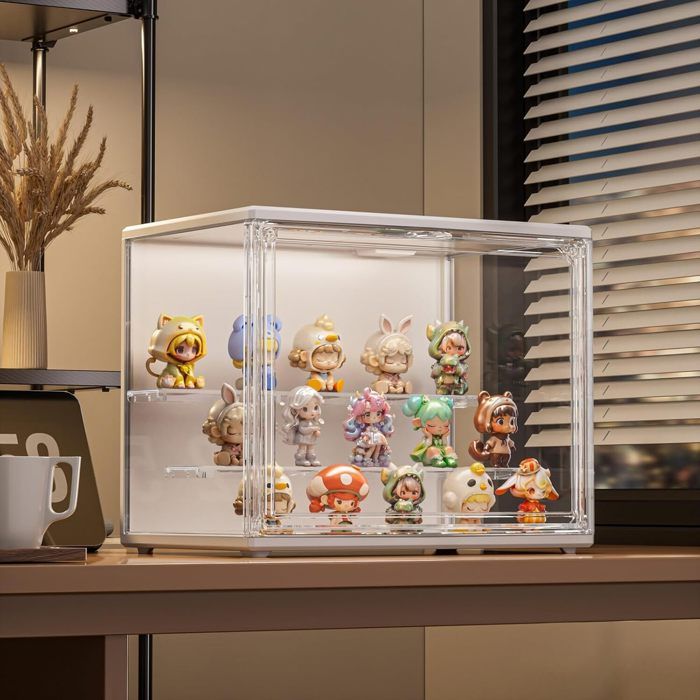 acrylic box Grande vitrine en acrylique avec base noire, Boîte empilable anti-poussière pour figurines, baskets et jouets(25cm/10,20x40cm/8x16