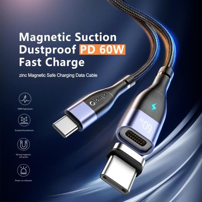 Câble Charge Rapide USB Type C vers USB C PD 60W 4.0 Transfert des données  1M