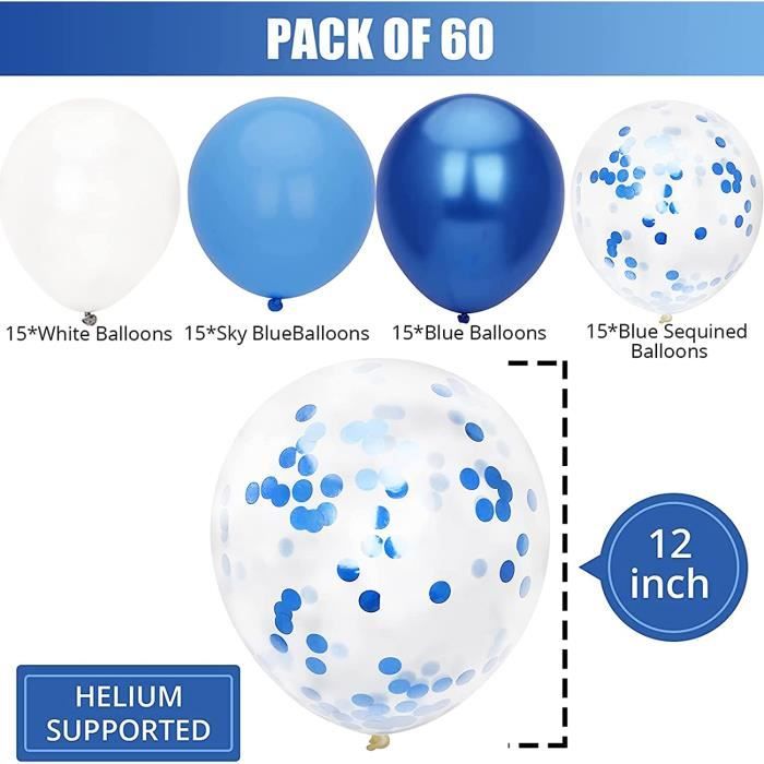 Support Ballon Écologique Bleu 17,5x2cm 10 Pièces - Articles festifs 