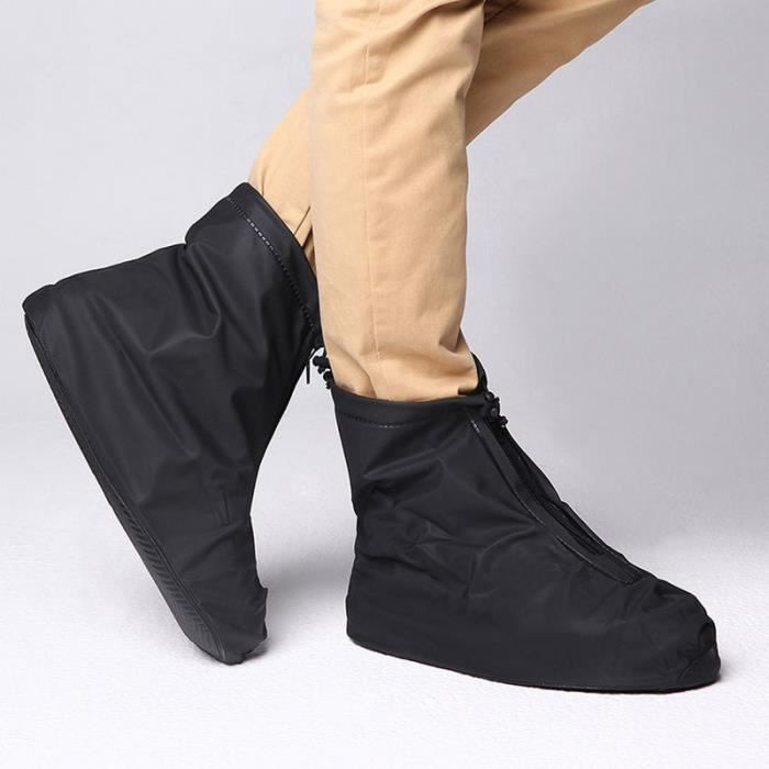 Couvre-chaussures réutilisables, 1 paire de couvre-chaussures imperméables  en silicone Couvre-chaussures de pluie pliants réutilisables avec  protections de chaussures extérieures à fermeture à glissière
