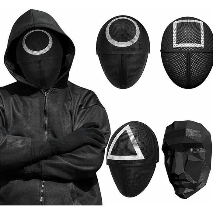 Masque Intégral Capuché Noir Et Blanc - Cosplay, Halloween, Déguisement - Taille Unique Femme