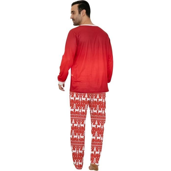Pyjama Famille Noël - Tenue Assortie Parent-enfant - Haut Manches Longues Et Pantalon - Motif Sapin, Flocons - Pour Fêtes En Famille - 6