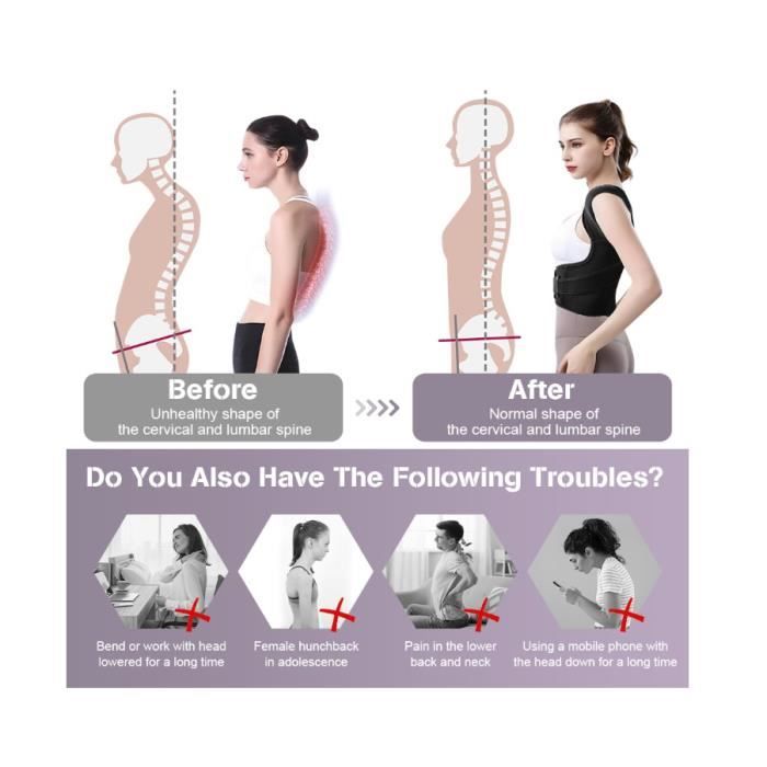 Correcteur De Posture Dos Homme Et Femme - Orthopédique Confort - Neuf