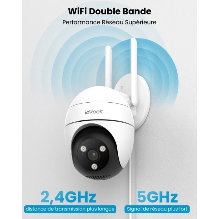 Caméra de surveillance Wifi extérieure 2,4-5 GHz (mise à niveau 2K ...