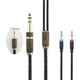 ABLET Vervangingskabel compatibel met Hifiman Sundara, Arya, Ananda, HE4XX, HE-400i (nieuwste versie) hoofdtelefoon 3,5 mm/6,35 mm naar dubbele 3,5 mm connector jack mannelijk snoer 1,5 m