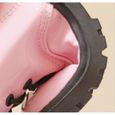 Bottes Enfants pour Filles Garçons Printemps Automne Cuir Verni Imperméables Chaudes en Peluche Rose-2