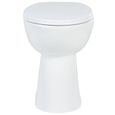 Toilette haute sans bord fermeture douce 7 cm Céramique Blanc Qqmora XY16190-2