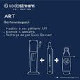 SodaStream ART Machine à Eau Pétillante - Pack 1 Bouteille 1L Compatible Lave-Vaisselle + 1 Recharge de Gaz 60L à Clipser - Noire-2