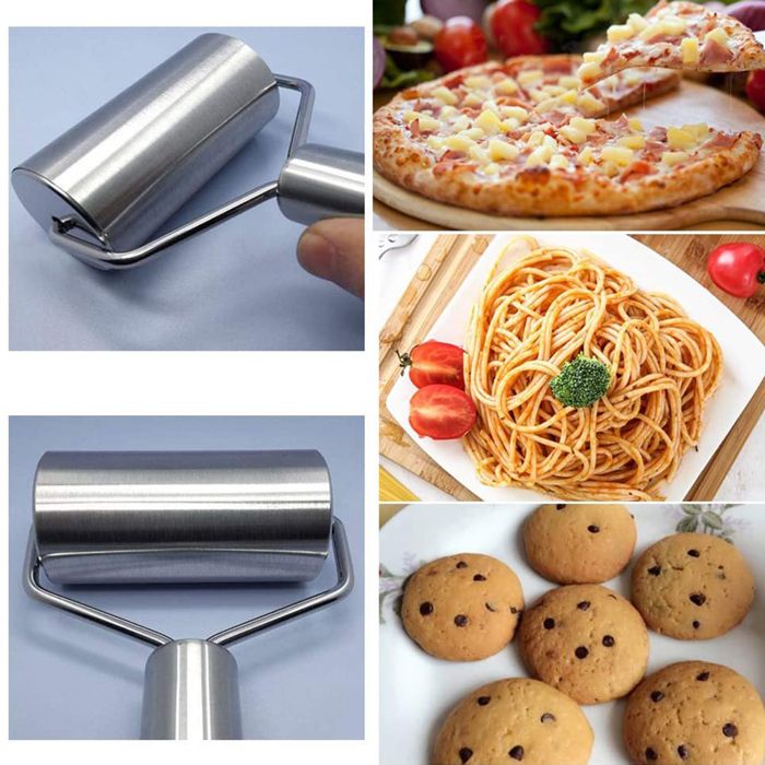 Rouleau à Pâtisserie Réglable 43 Cm En Acier Inoxydable Avec Anneaux D'Épaisseur - Parfait Pour Cookies, Pâtes Et Pizzas Rouleau à Pâtisserie Réglable 43 Cm En Acier Inoxydable Avec Anneaux D'Épaisseur - Parfait Pour Cookies, Pâtes Et Pizzas