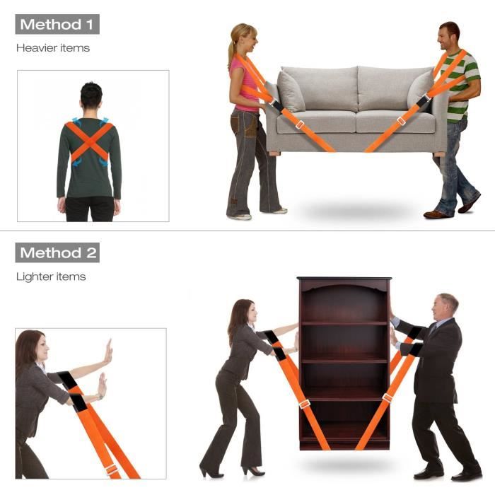 Sangle de déménagement et de levage harnais de transport déménageur de  meuble et object volumineux - Cdiscount Bricolage