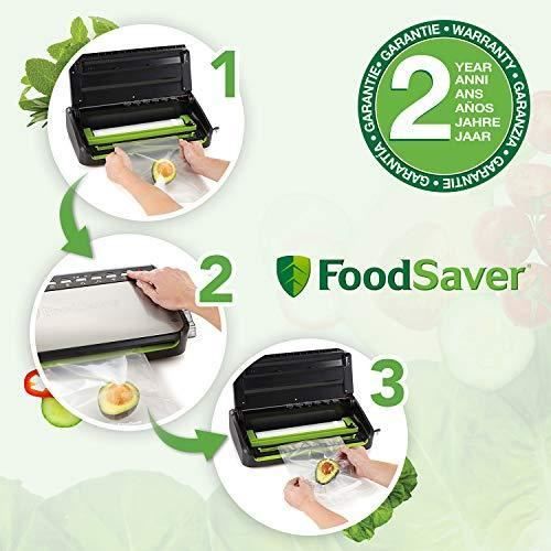 FoodSaver Machine Sous Vide avec compartiment de rangement, inclus sacs de  mise sous vide assortis et adaptateur intégré & Boîtes alimentaires de  conservation et marinade, 700ml, 1.18L&1.8L