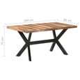 vidaXL Table de salle à manger 160x80x75 cm Bois avec finition miel-3