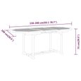 vidaXL Table de jardin 200x100x75 cm Bois d'eucalyptus solide  316068-3