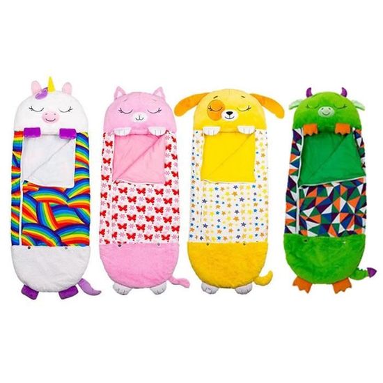 Sac de Couchage Enfant Duvet avec Oreiller 137*50cm Happy Nappers Rose  Rectangulaire