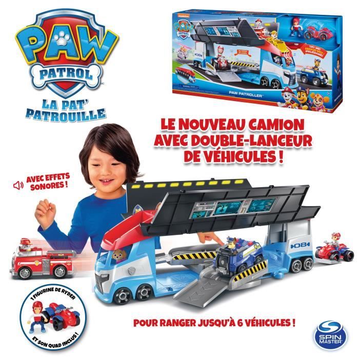 Camion Pat Patrouilleur 2.0 - SPIN MASTER - Quartier général mobile - Double-lanceur  de véhicules - Cdiscount Jeux - Jouets